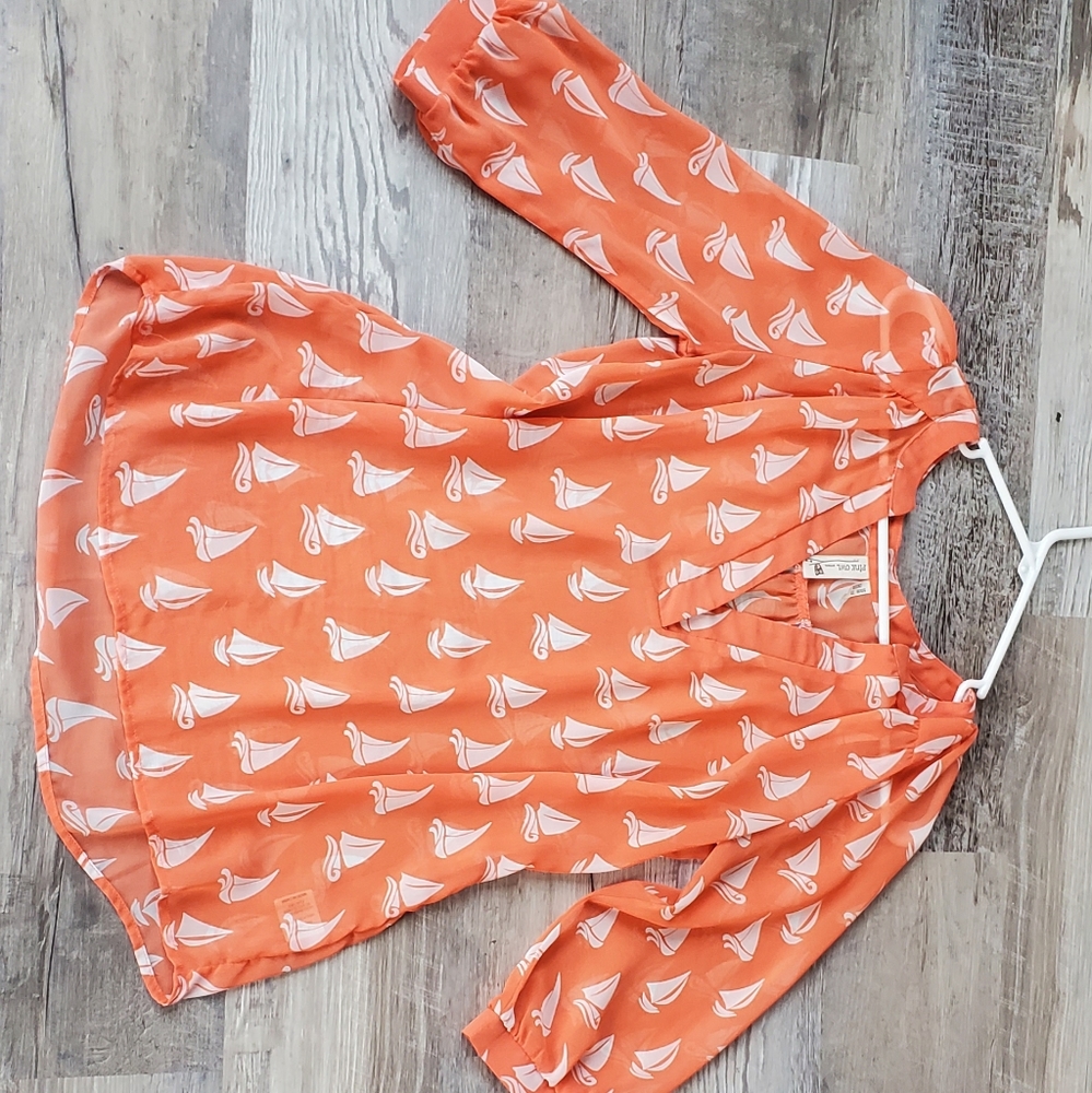 Pink owl blouse